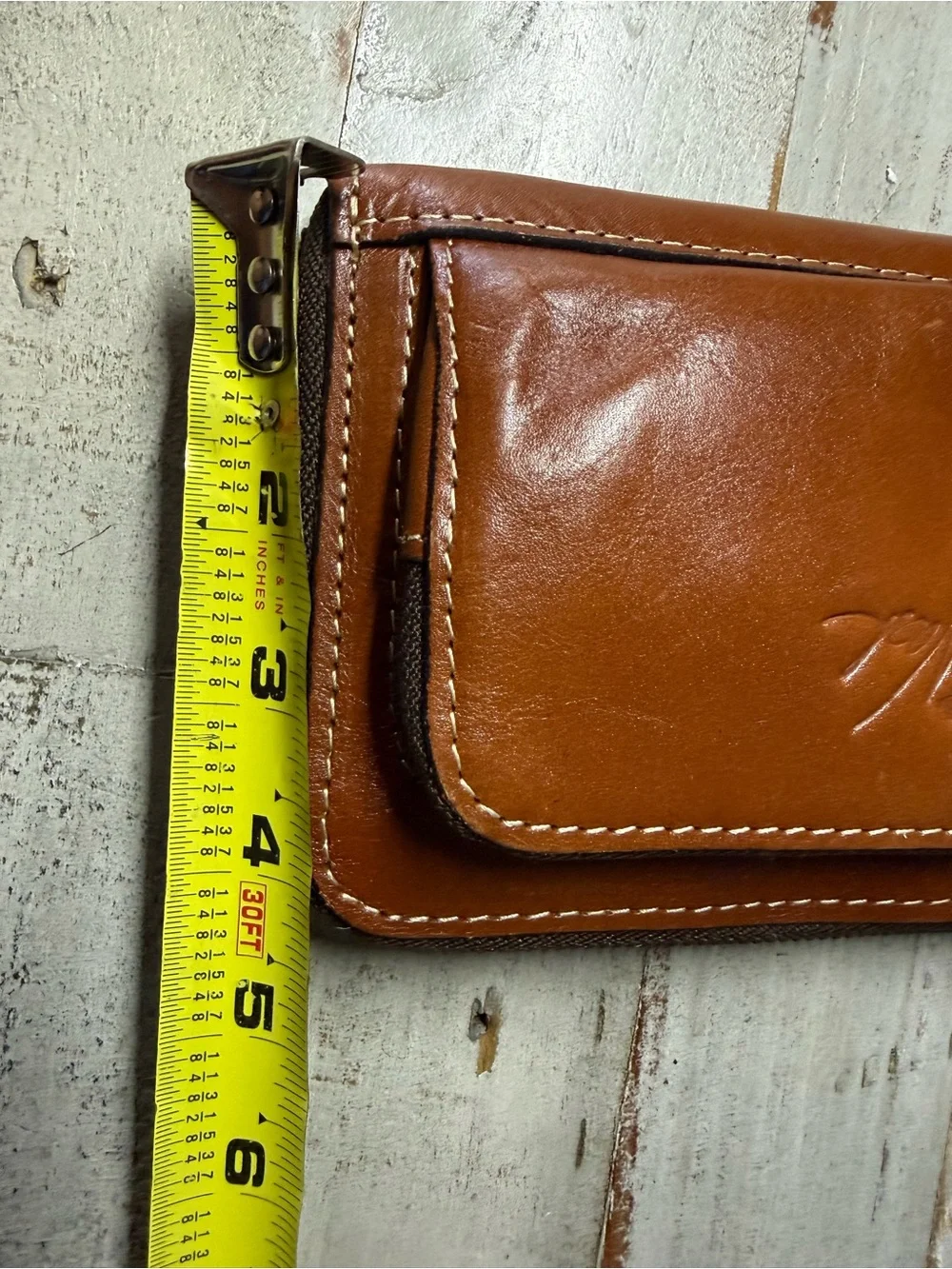 Patricia Nash Cognac Brown Leather Wristlet Wallet